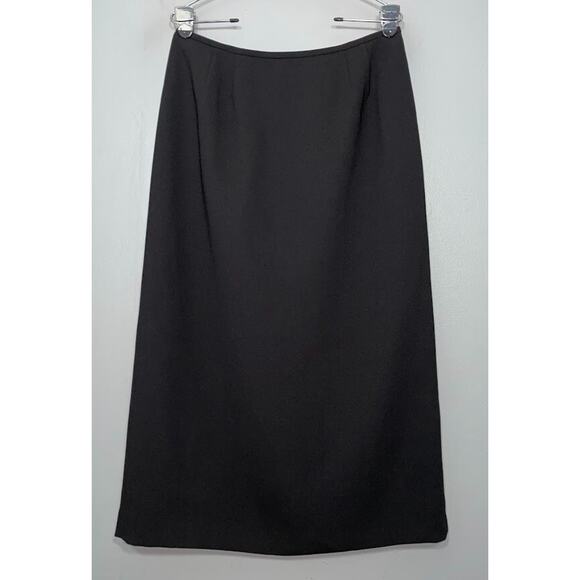 Vintage Le Suit Size 12 Petite Black Maxi Skirt Classic Modest Event Minimalist - Picture 1 of 12